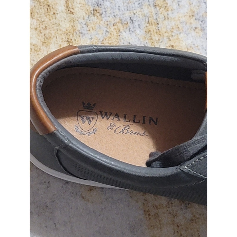 Wallin & Bros Men's Grey Leather Low Top Sneakers‎ Size 11.5 - Picture 6 of 8